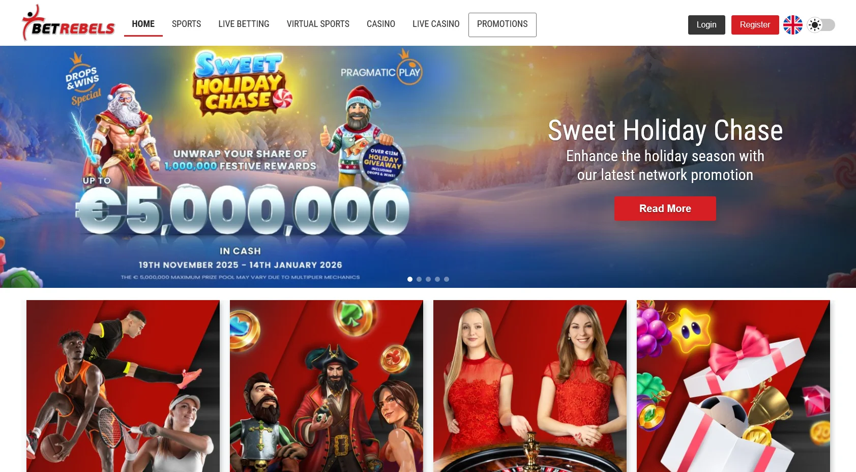 Betrebels Homepage - Official Betrebels website screenshot showing sports betting interface, casino games and welcome bonus promotions