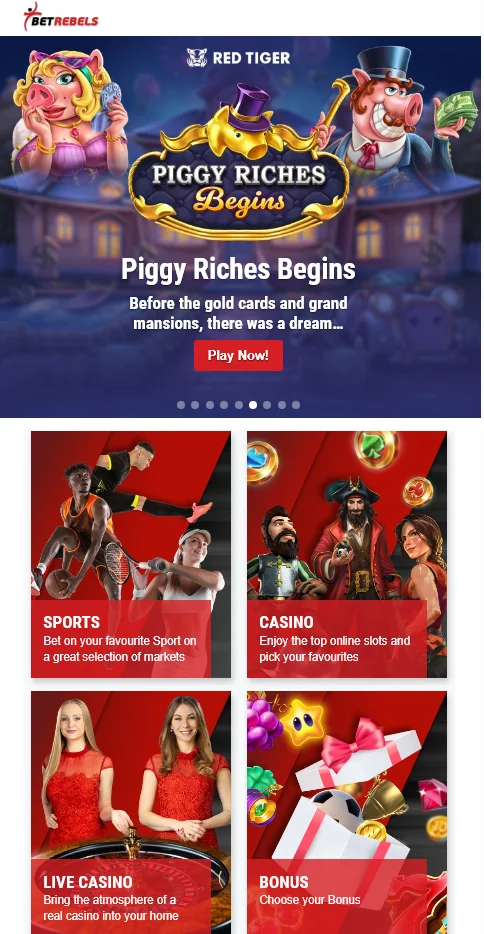 Betrebels Mobile - Smartphone showing mobile-optimized website with sports betting, casino games and easy navigation on iOS and Android